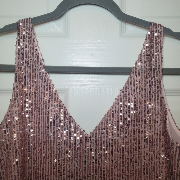 Loft Pink Sequin Top Sz S - Picture 5 of 9